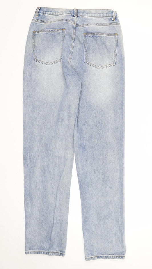 Warehouse Womens Blue Cotton Straight Jeans Size XL Regular Zip