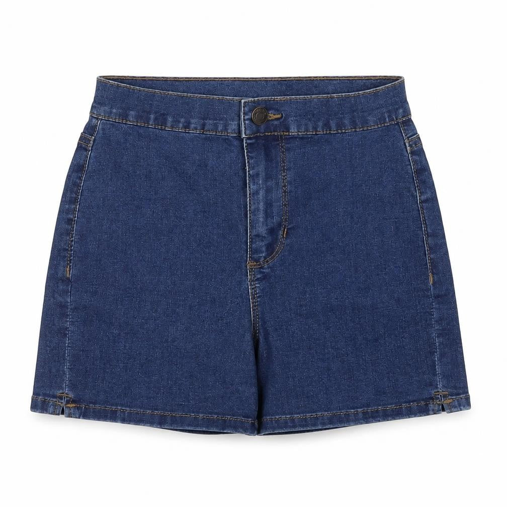 Denim & Co. Womens Blue Cotton Boyfriend Shorts Size 6 Regular Zip