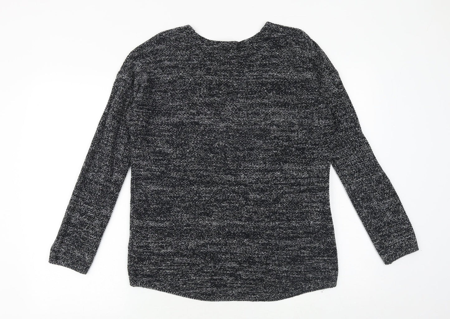 H&M Womens Black Scoop Neck Cotton Pullover Jumper Size S