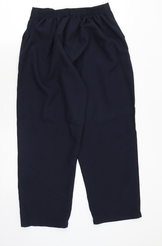 Preworn Womens Blue Polyester Cropped Trousers Size S Regular