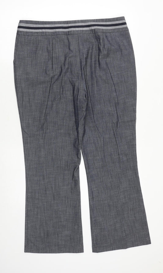 Marks and Spencer Womens Grey Polyester Trousers Size 16 Regular Zip