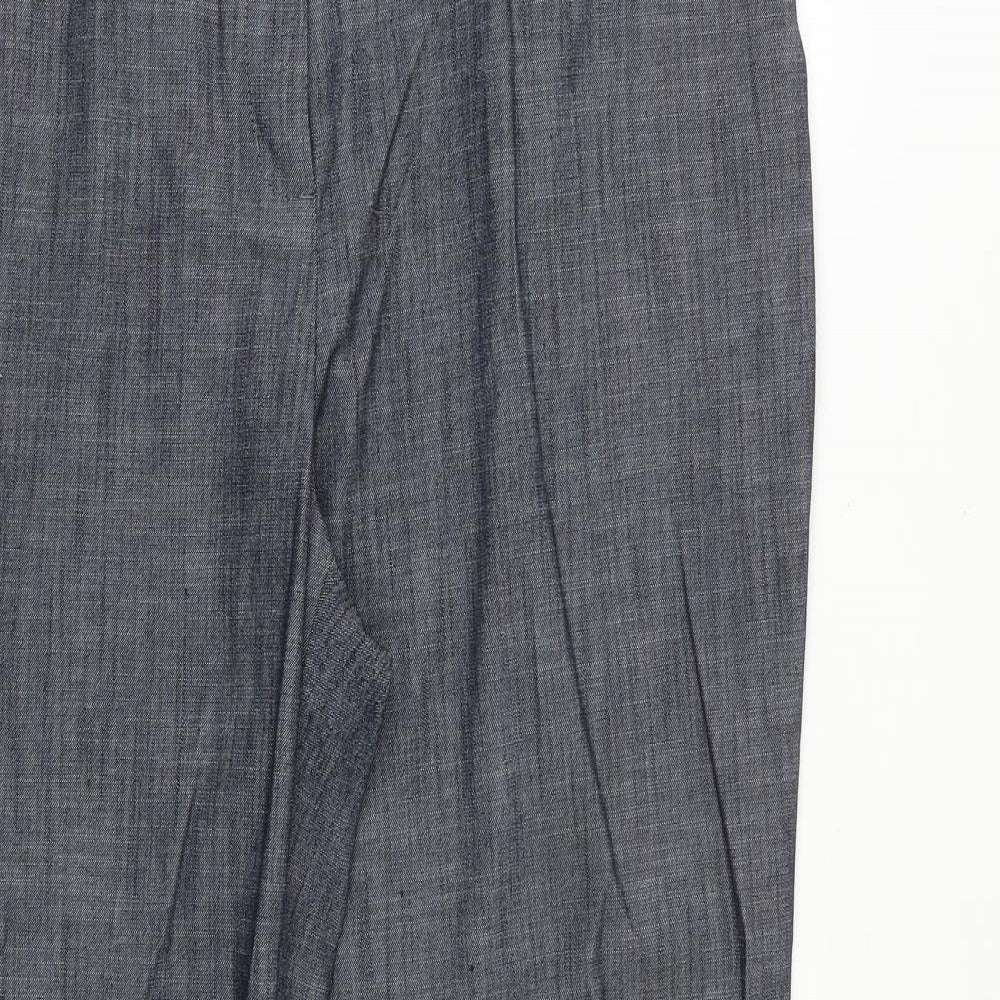 Marks and Spencer Womens Grey Polyester Trousers Size 16 Regular Zip
