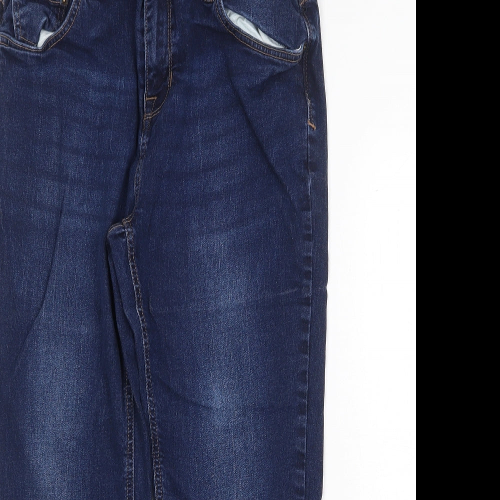 Preworn Womens Blue Cotton Straight Jeans Size 30 in Regular Zip
