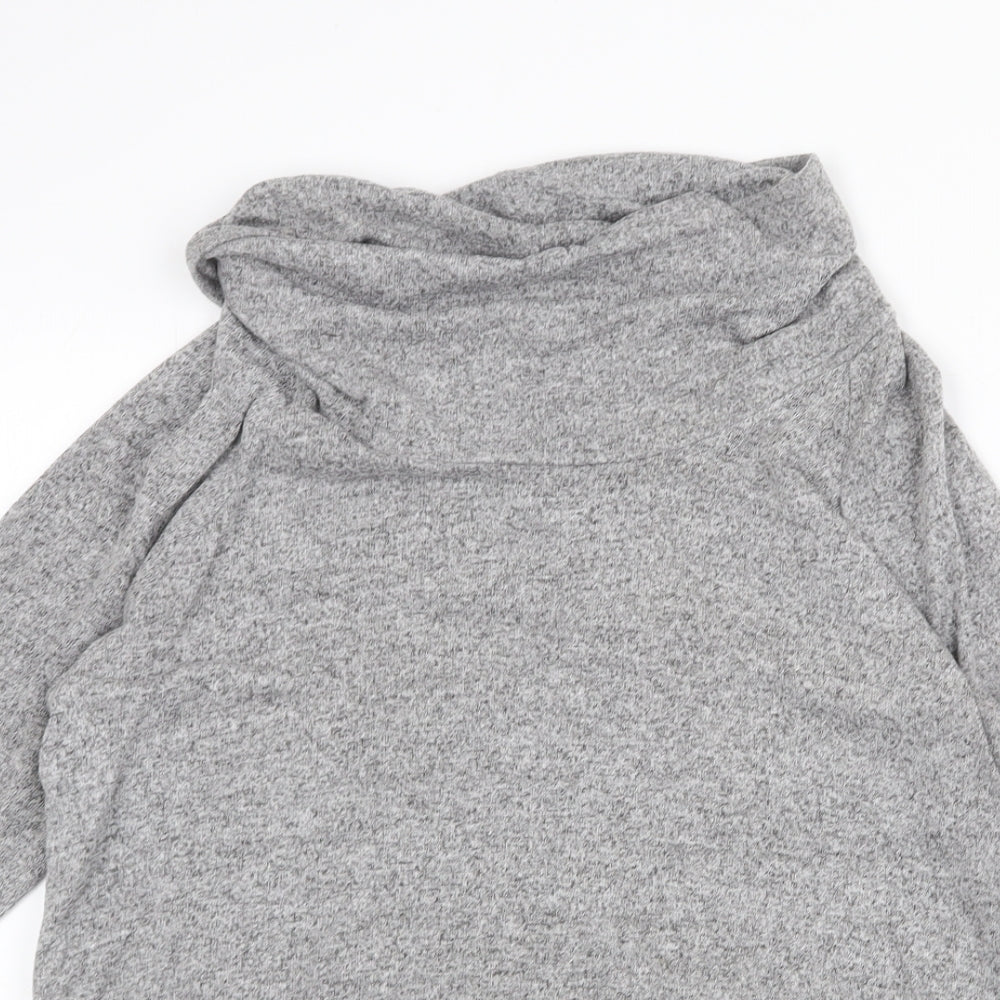 COIN 1804 Womens Grey Mock Neck Viscose Pullover Jumper Size L