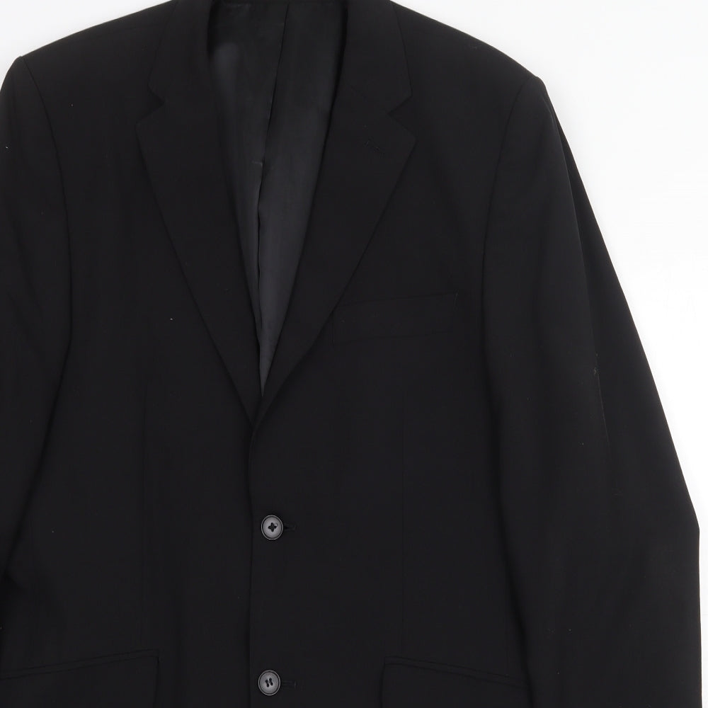 Burton Mens Black Wool Jacket Suit Jacket Size 38 Regular