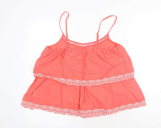 Atmos & Here Womens Pink 100% Cotton Basic Tank Size 8 Square Neck