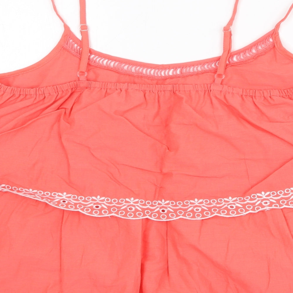 Atmos & Here Womens Pink 100% Cotton Basic Tank Size 8 Square Neck