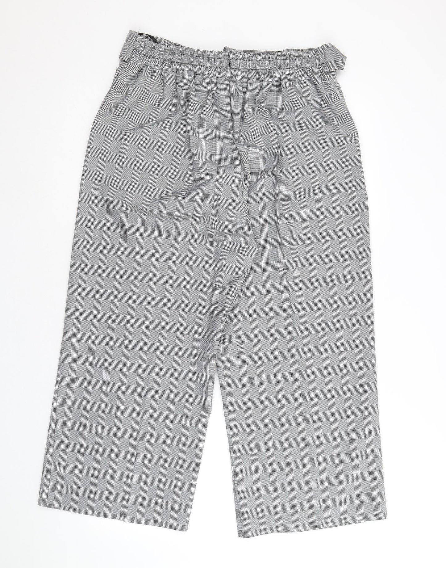 Bazza Womens Black Geometric Polyester Trousers Size 16 Regular