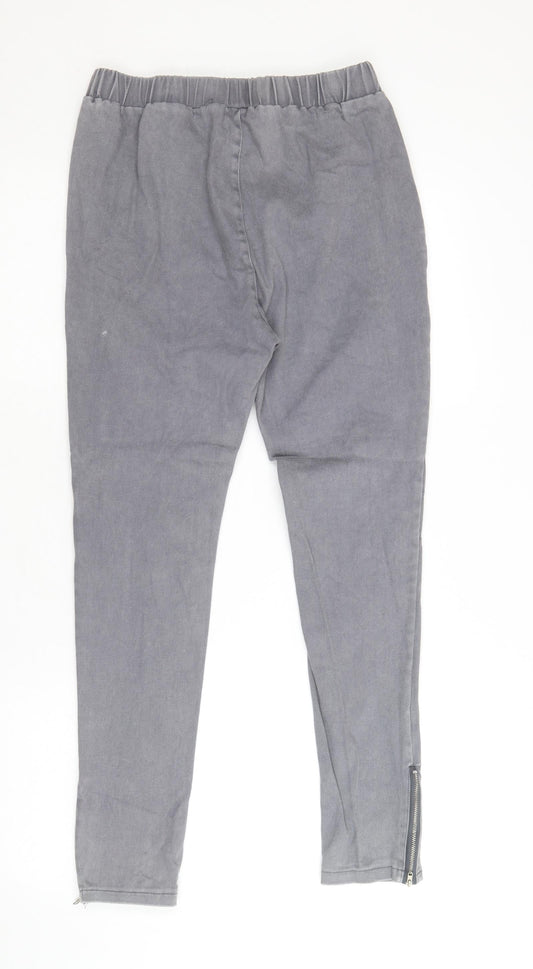 sheilay Womens Grey Cotton Jegging Jeans Size L Regular