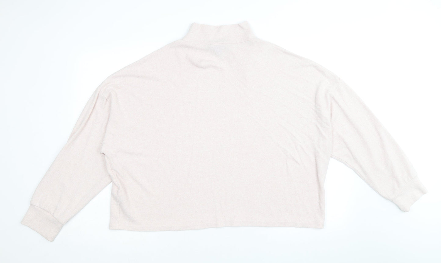 New Look Womens Pink Mock Neck Viscose Pullover Jumper Size L