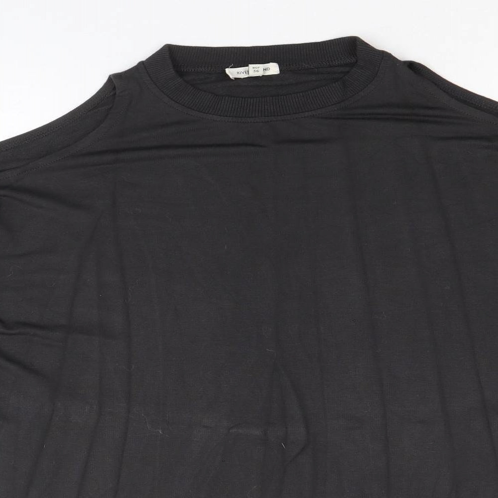 River Island Womens Grey Viscose Pullover Sweatshirt Size 10 Pullover - Cold Shoulder