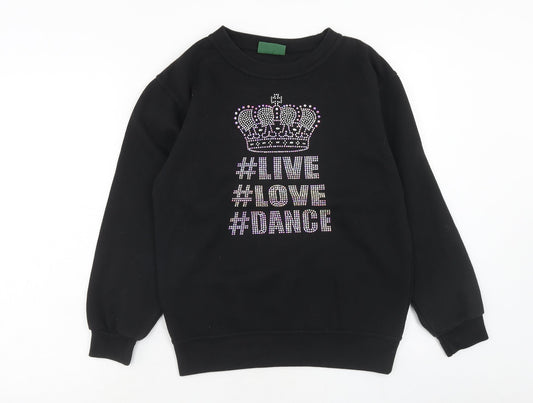 Deluxe Sweats Womens Black Cotton Pullover Sweatshirt Size XS Pullover - Live Love Dance