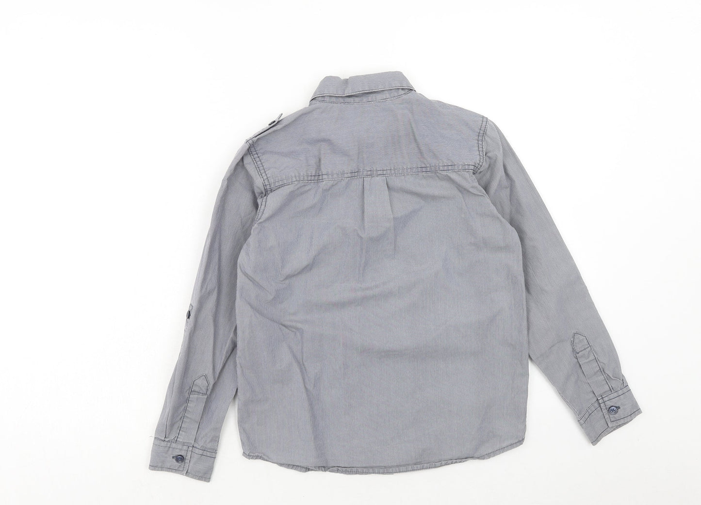 George Boys Blue Cotton Basic Button-Up Size 9-10 Years Collared Button