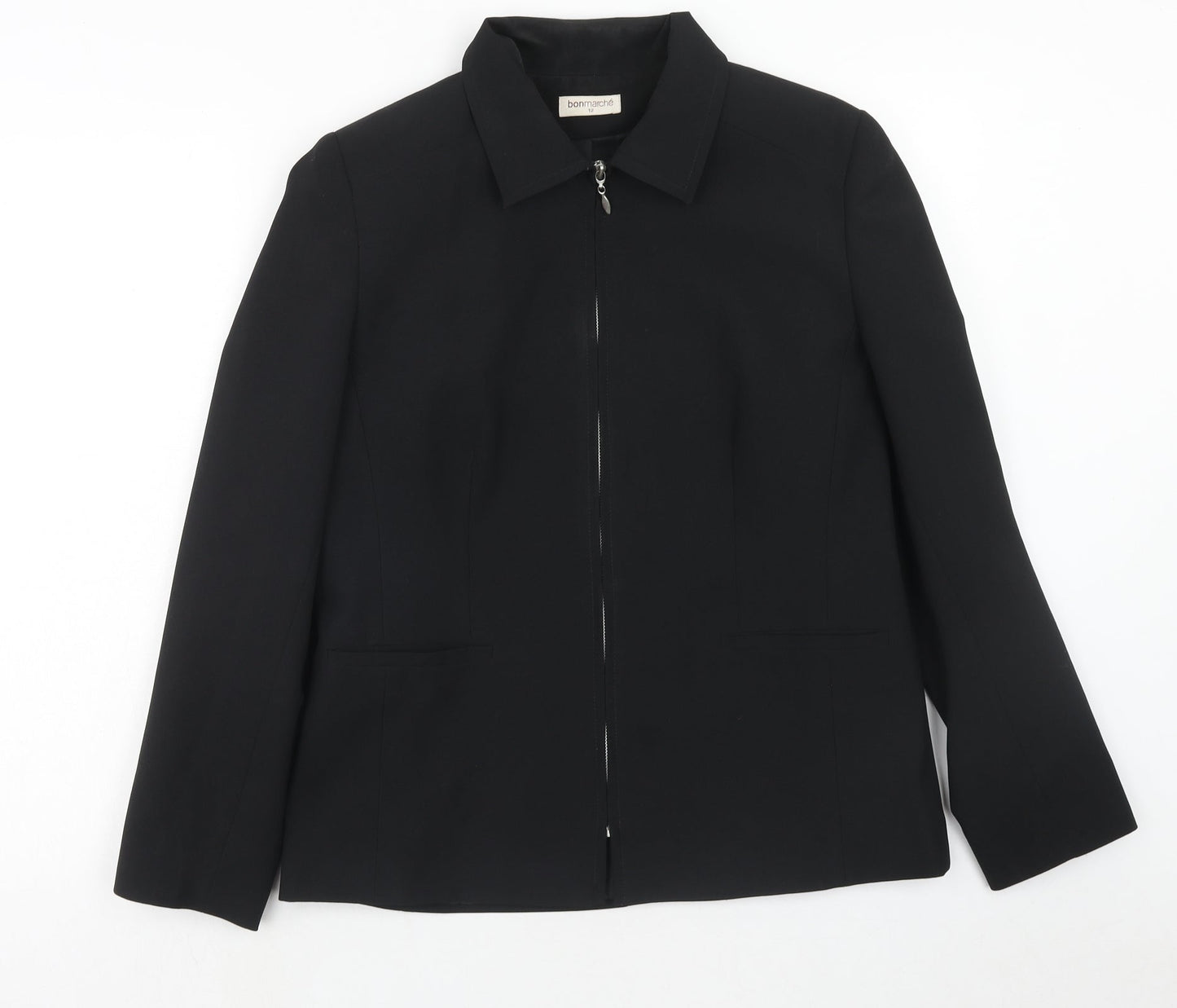 Bonmarché Womens Black Jacket Size 12 Zip