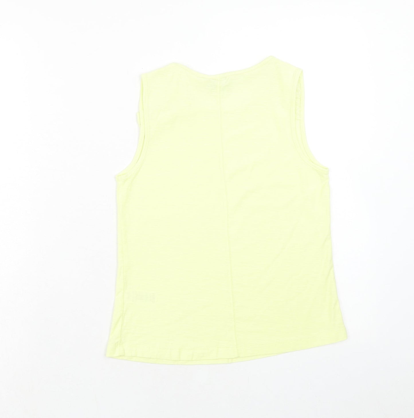 Matalan Girls Yellow Cotton Basic Tank Size 10 Years Round Neck Pullover