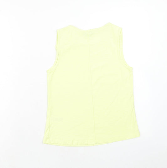 Matalan Girls Yellow Cotton Basic Tank Size 10 Years Round Neck Pullover