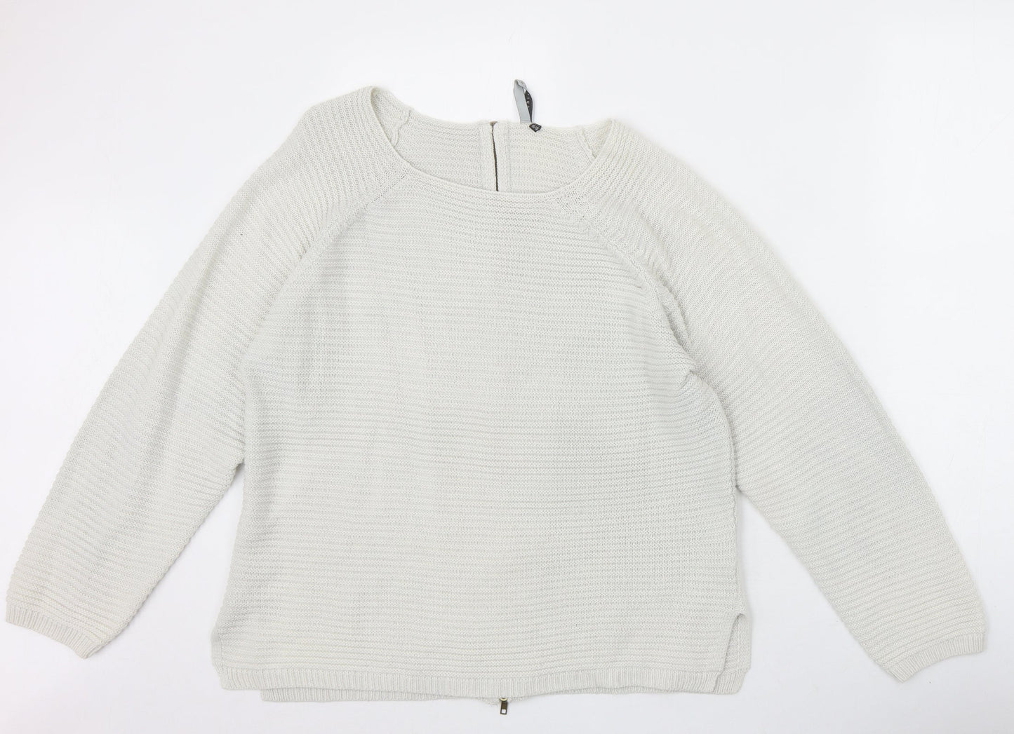 Intuition Womens Ivory Scoop Neck Acrylic Pullover Jumper Size 16 - Size 16/18