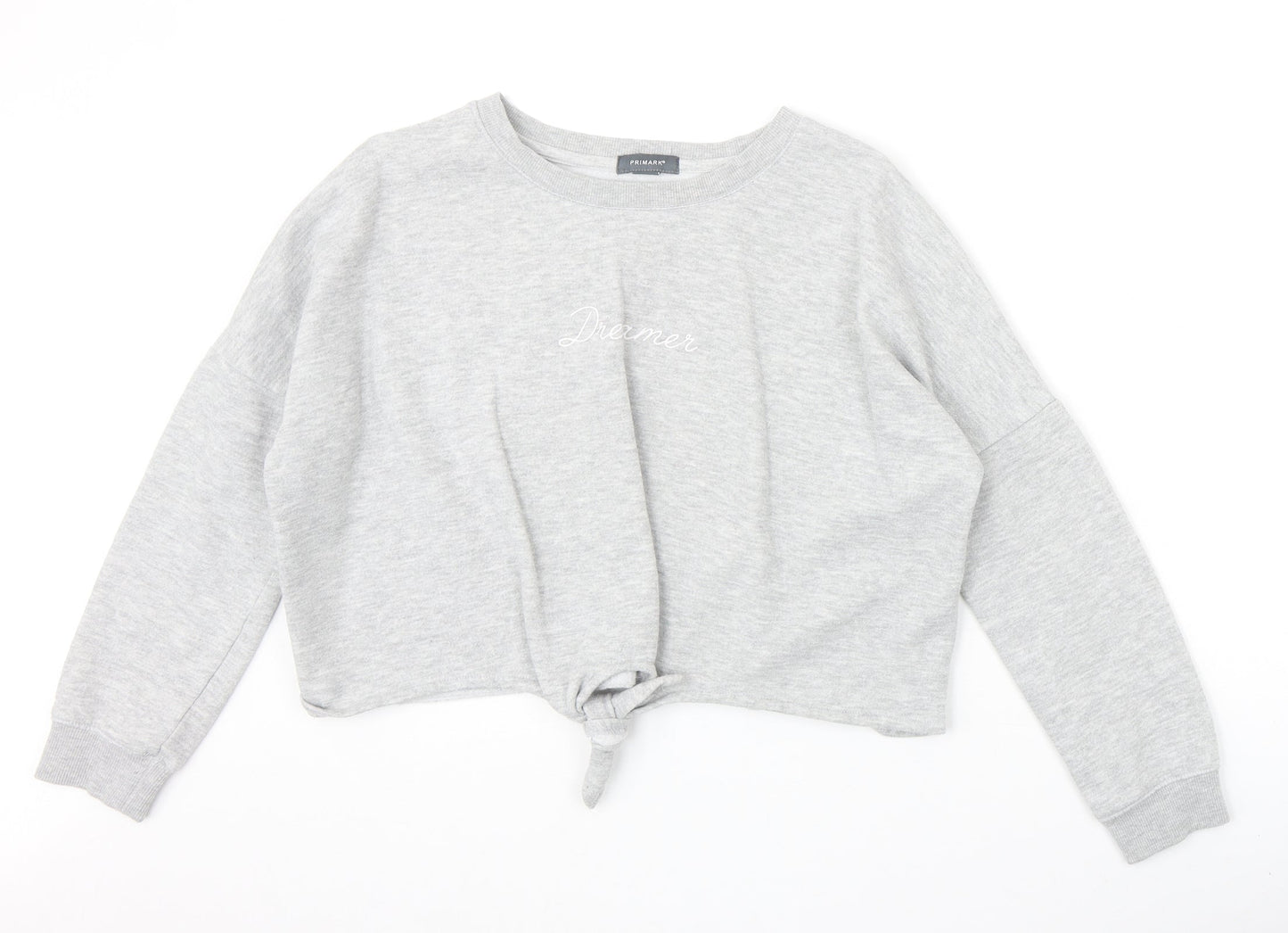 primar Womens Grey Polyester Pullover Sweatshirt Size 4 Pullover - Dreamer Knot Front