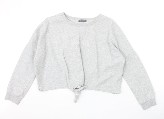 primar Womens Grey Polyester Pullover Sweatshirt Size 4 Pullover - Dreamer Knot Front