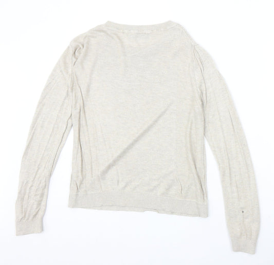 ASOS Womens Beige Round Neck Viscose Pullover Jumper Size 8