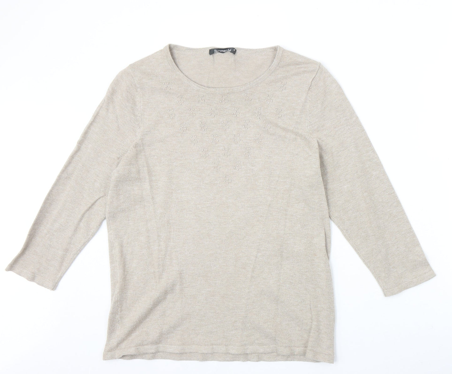 Bonmarché Womens Grey Boat Neck Viscose Pullover Jumper Size S