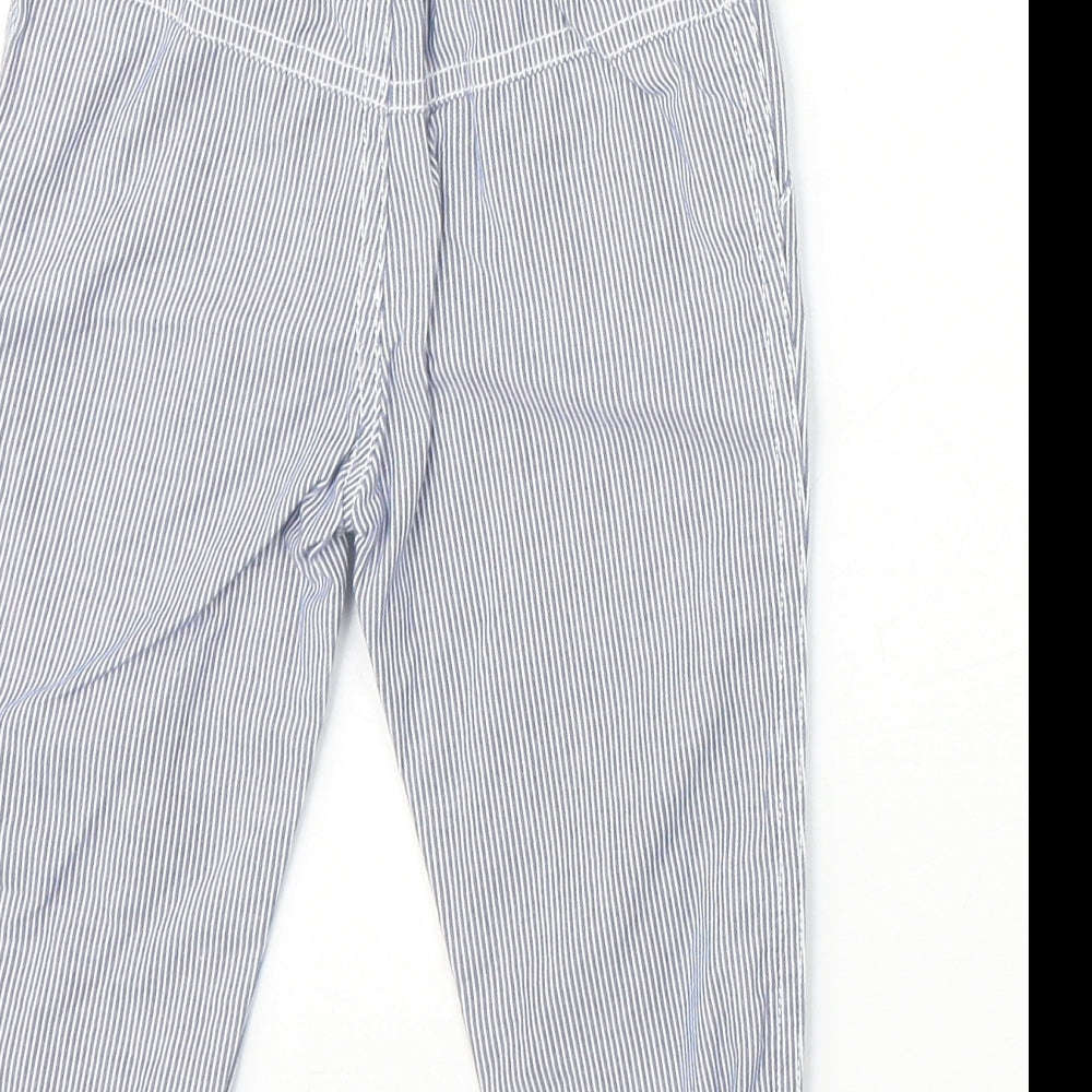 F&F Boys Blue Striped 100% Cotton Capri Trousers Size 6-9 Months Pullover