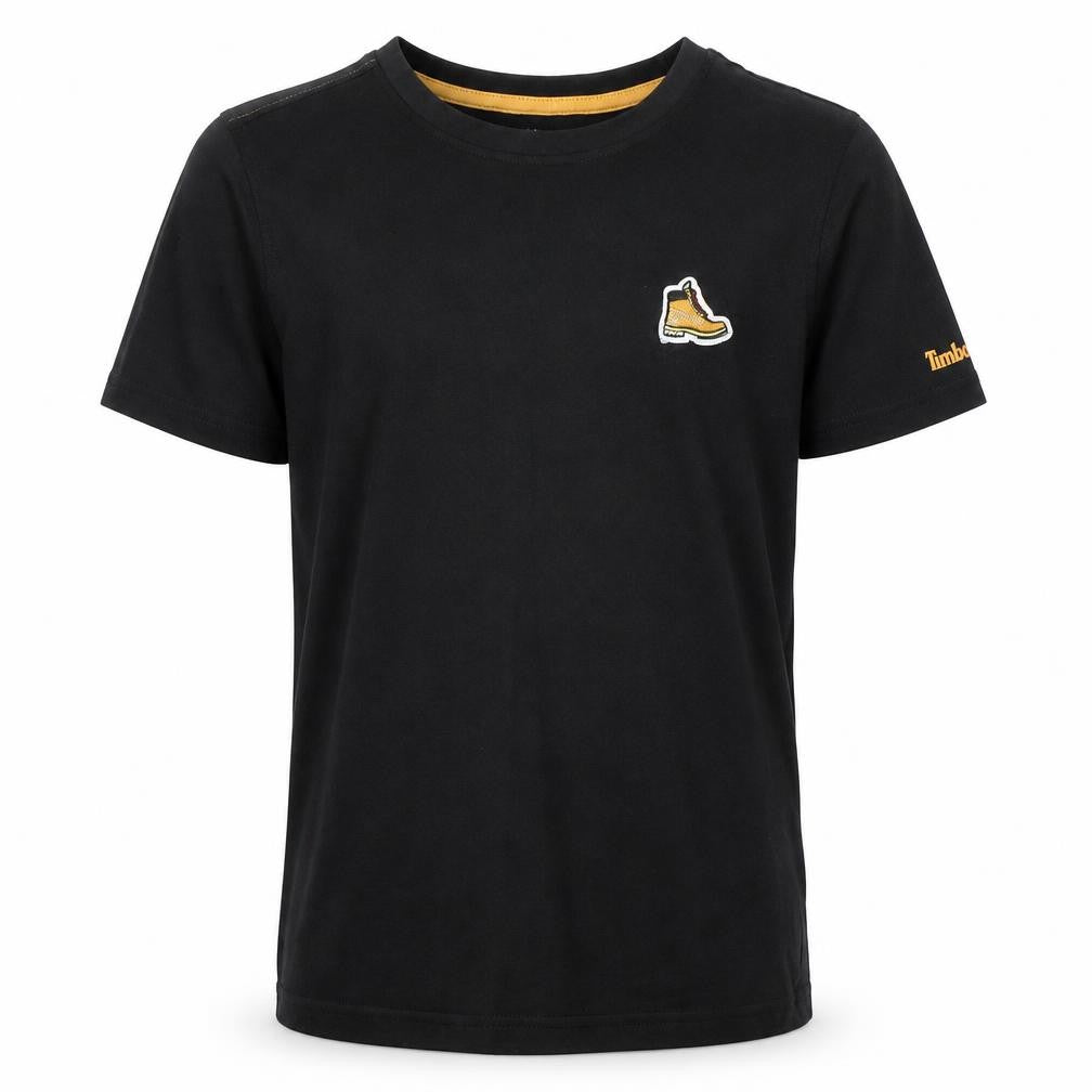 Timberland Boys Black 100% Cotton Basic T-Shirt Size XS Round Neck Pullover