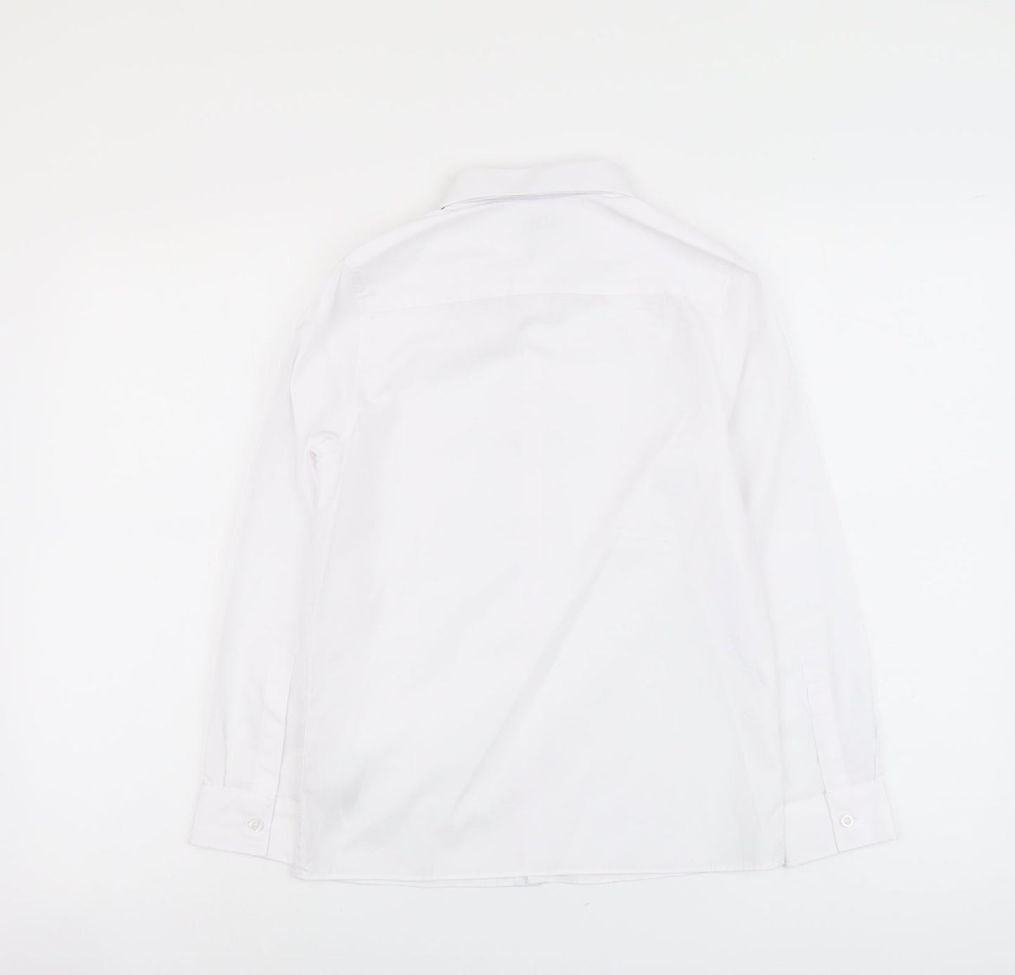 Marks and Spencer Boys White Polyester Basic Button-Up Size 10-11 Years Collared Button