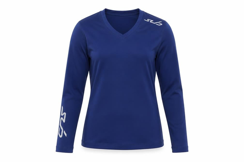 SVD Womens Blue Nylon Pullover T-Shirt Size XS V-Neck Pullover