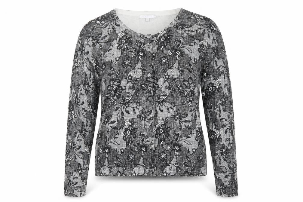 Womens UK 16 Regular Lakeland Black Cardigan Tight-Knit