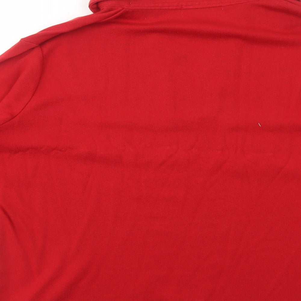 Bonmarché Womens Red Polyester Basic Polo Size XL Collared