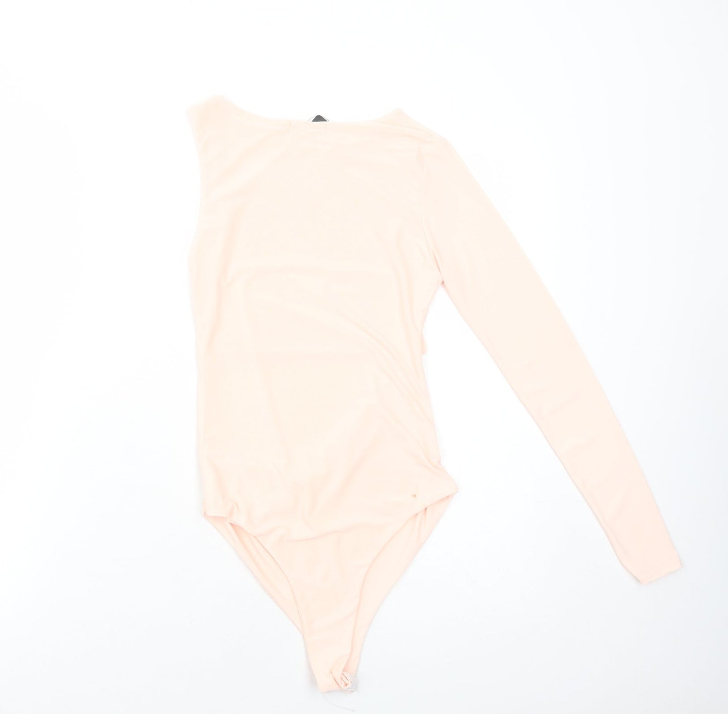 PRETTYLITTLETHING Womens Pink Polyester Bodysuit One-Piece Size 6 Snap - Cut Out