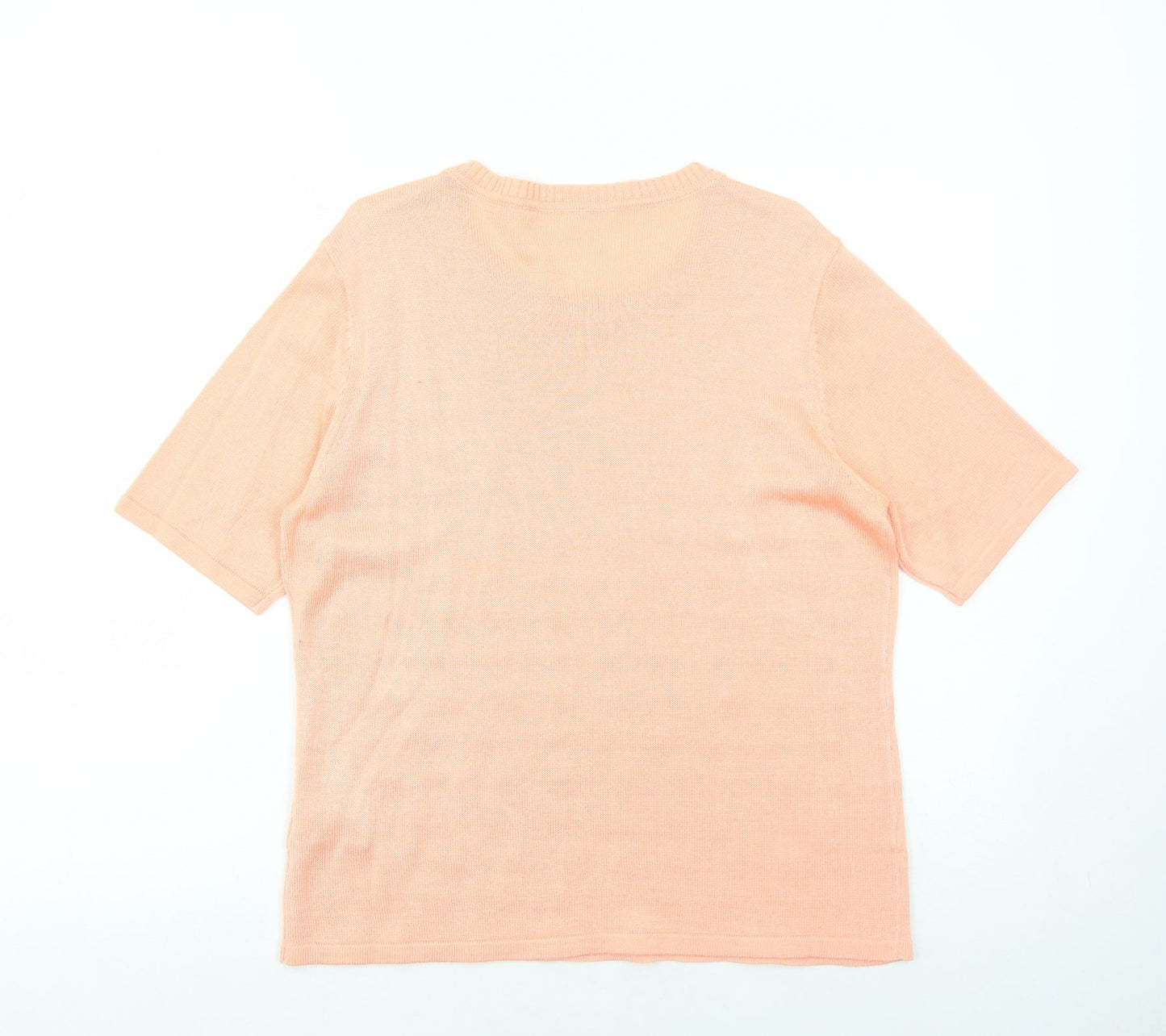 Preworn Womens Pink Round Neck Acrylic Pullover Jumper Size 16 Pullover