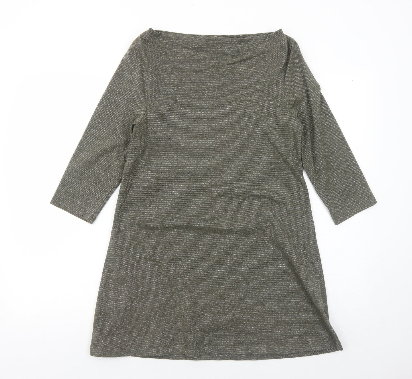 Topshop Womens Green Modal A-Line Size 12 Boat Neck Pullover