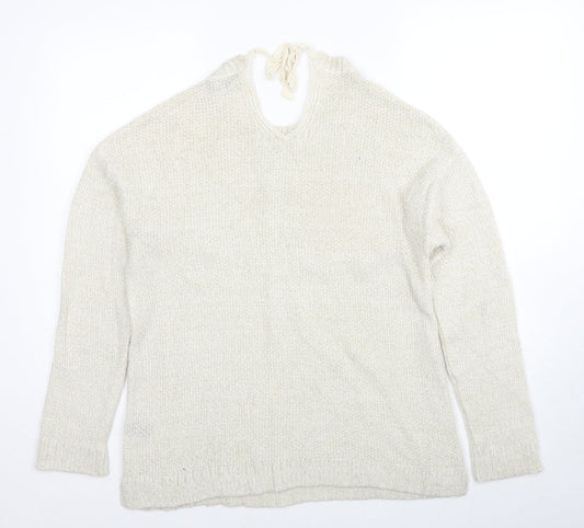 Crew Clothing Womens Ivory Round Neck Acrylic Pullover Jumper Size 10