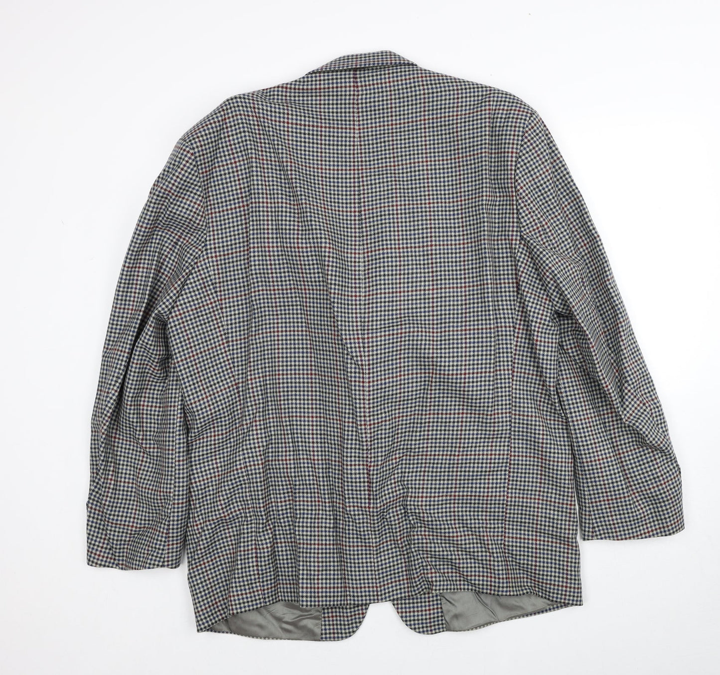 BHS Mens Grey Geometric Wool Jacket Blazer Size 44 Regular
