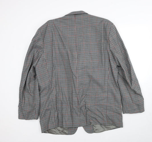 BHS Mens Grey Geometric Wool Jacket Blazer Size 44 Regular