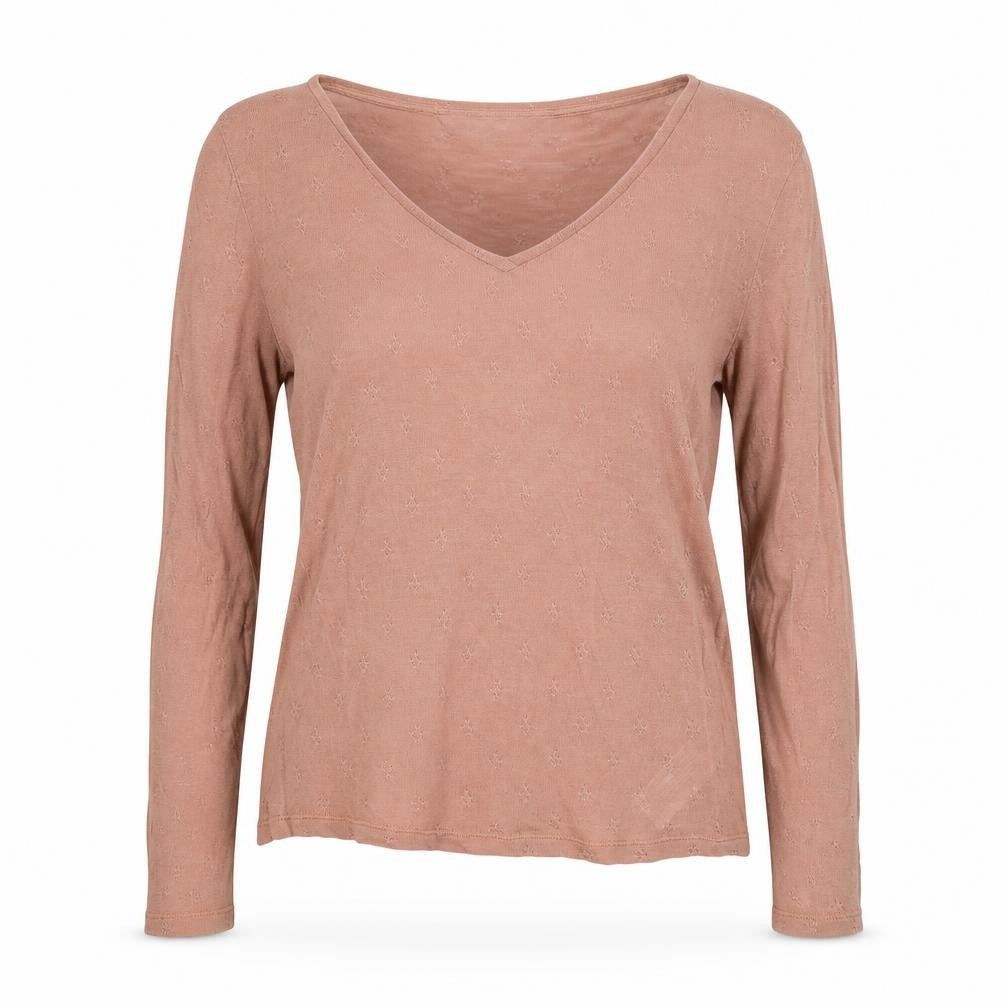 Intropia Womens Beige V-Neck Lyocell Pullover Jumper Size XS