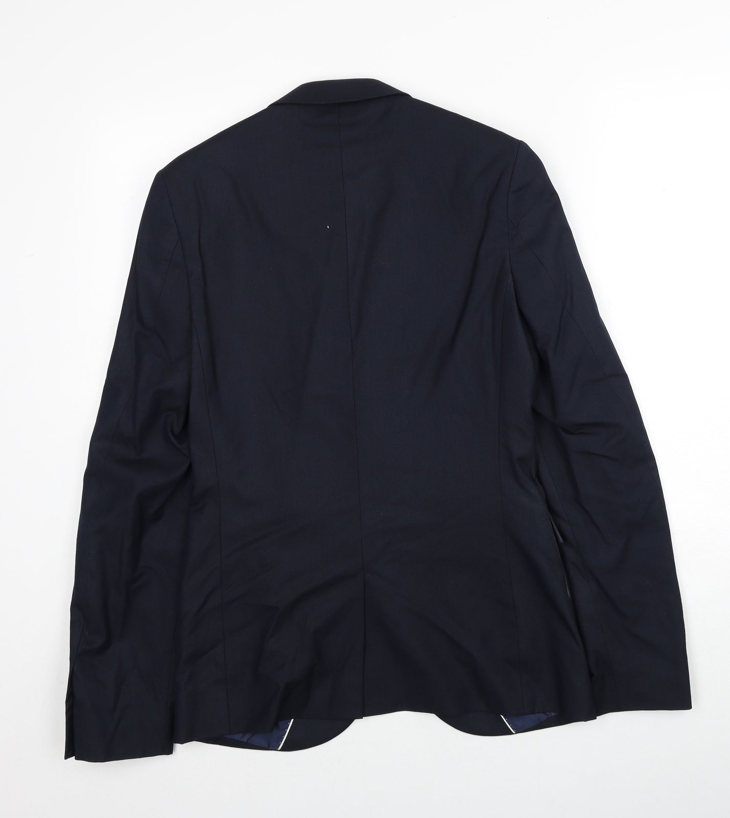 Topman Mens Blue Polyester Jacket Suit Jacket Size 36 Regular