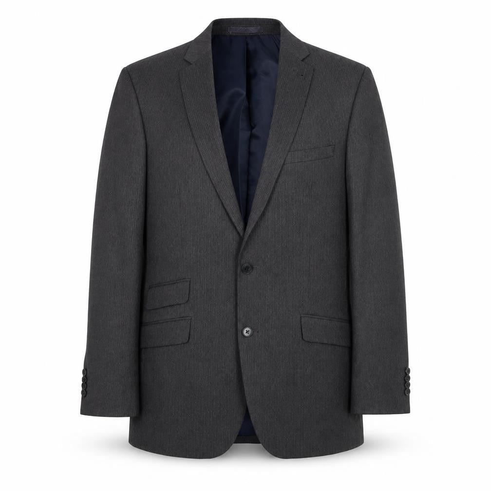 Taylor & Wright Mens Grey Striped Polyester Jacket Suit Jacket Size 40 Regular