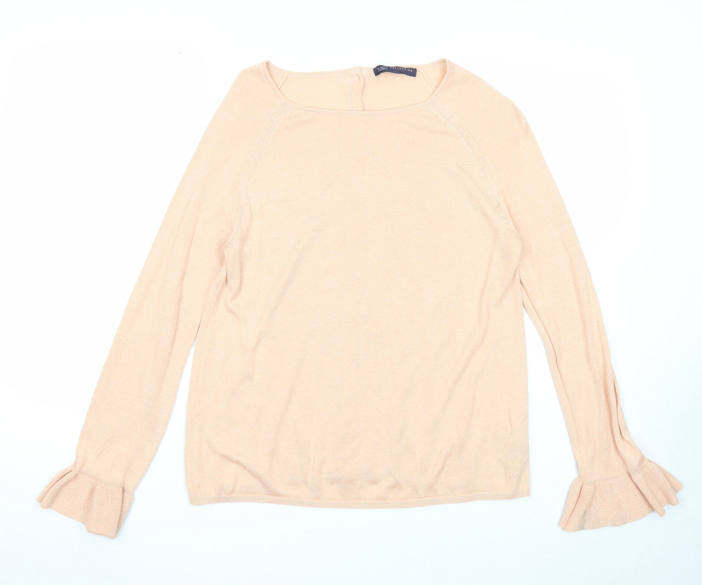 Marks and Spencer Womens Pink Round Neck Acrylic Pullover Jumper Size 10