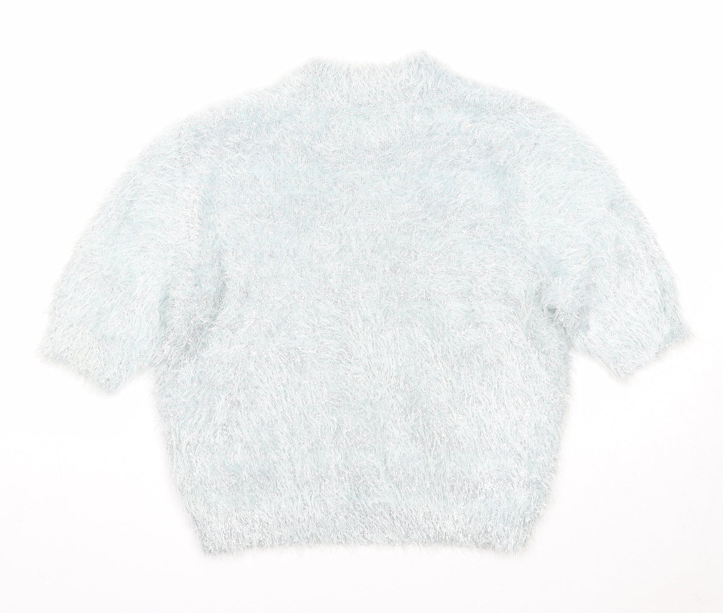 Papaya Womens Silver Mock Neck Polyamide Pullover Jumper Size M
