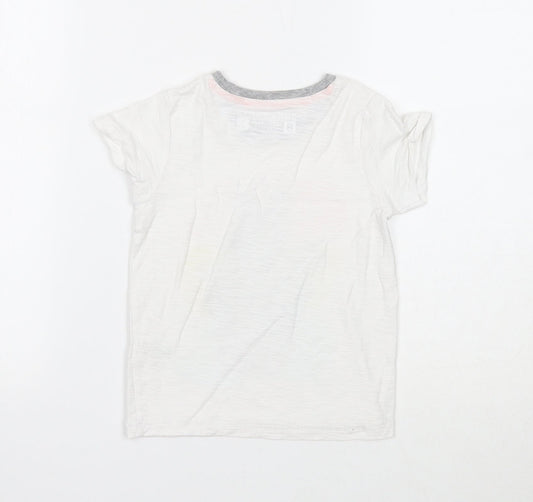 Urban Boys Boys White Cotton Basic T-Shirt Size 5 Years Round Neck Pullover - Pineapple