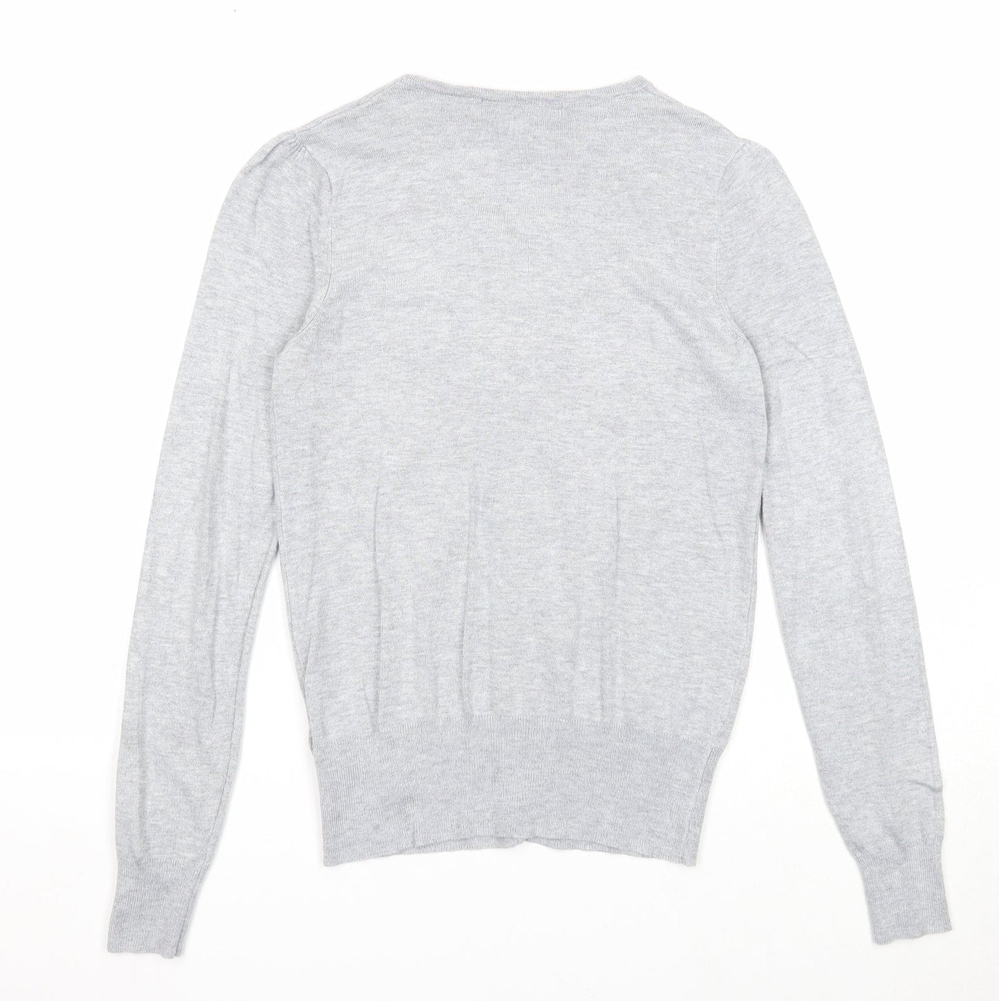 Marks and Spencer Womens Grey Scoop Neck Viscose Cardigan Jumper Size 6