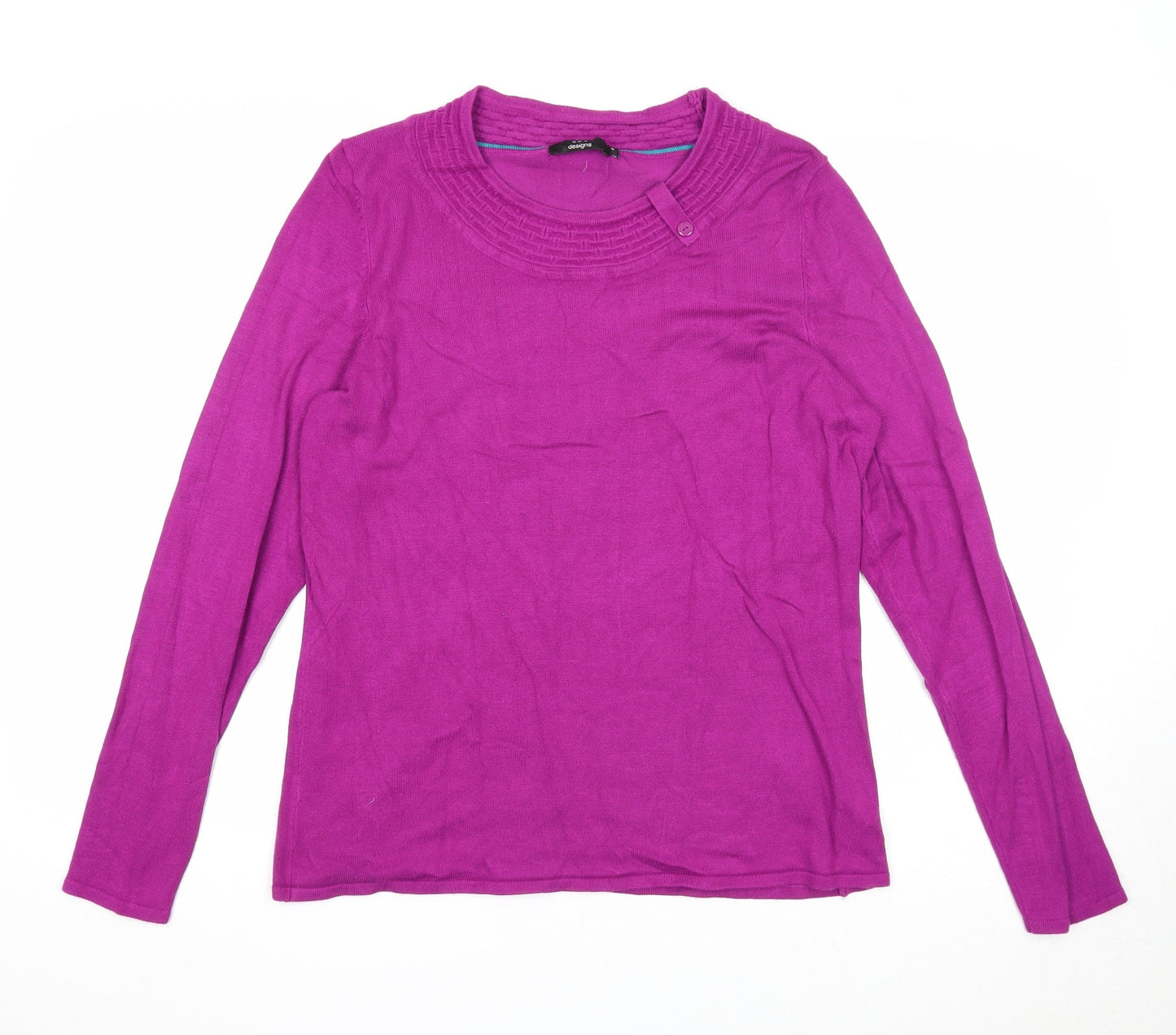 Sky Designs Womens Purple Round Neck Viscose Pullover Jumper Size S