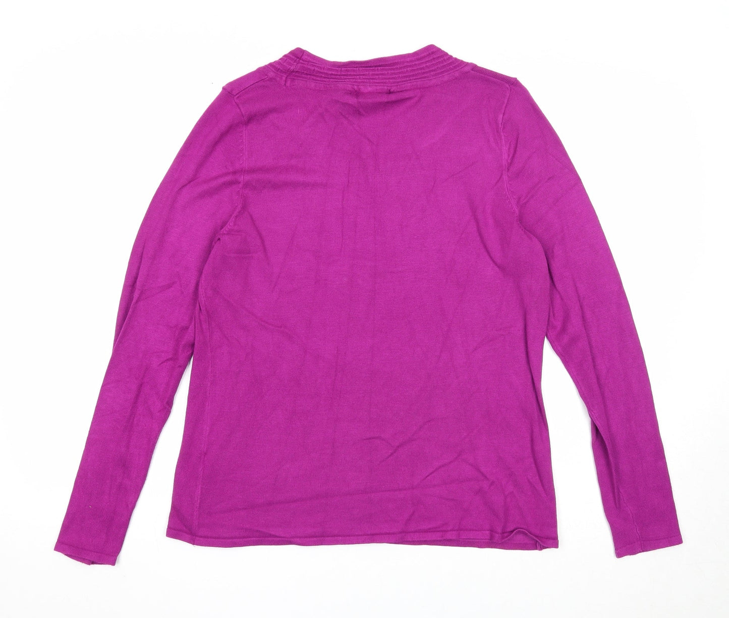 Sky Designs Womens Purple Round Neck Viscose Pullover Jumper Size S