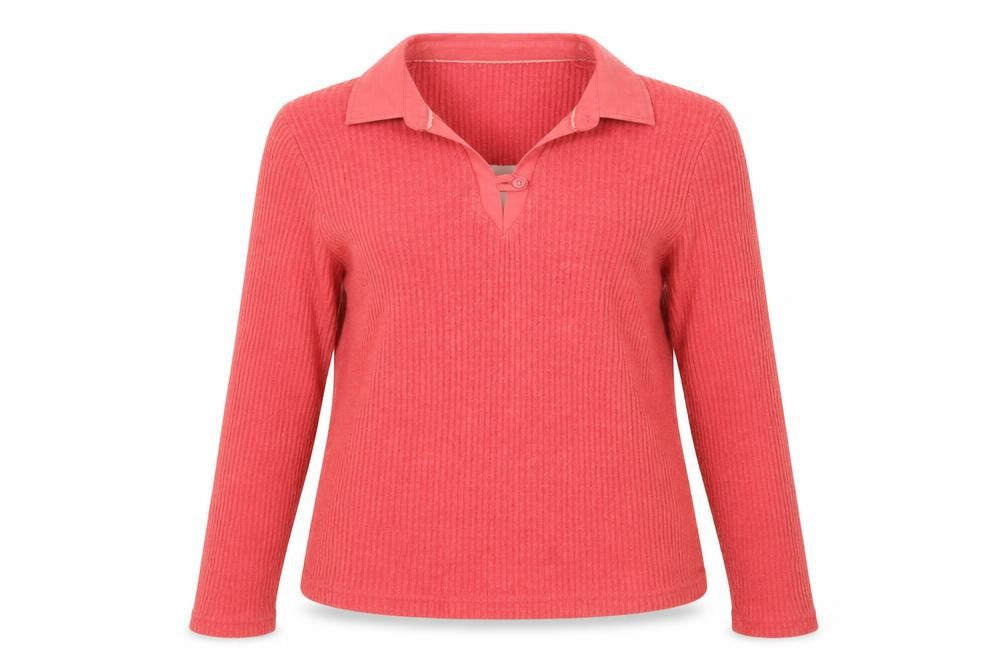 Dash Womens Red Collared Polyester Pullover Jumper Size 14