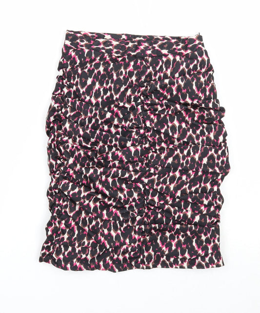 Actuel Womens Multicoloured Animal Print Polyester Bandage Skirt Size 8 Zip - Leopard Pattern Size 21 inch waist