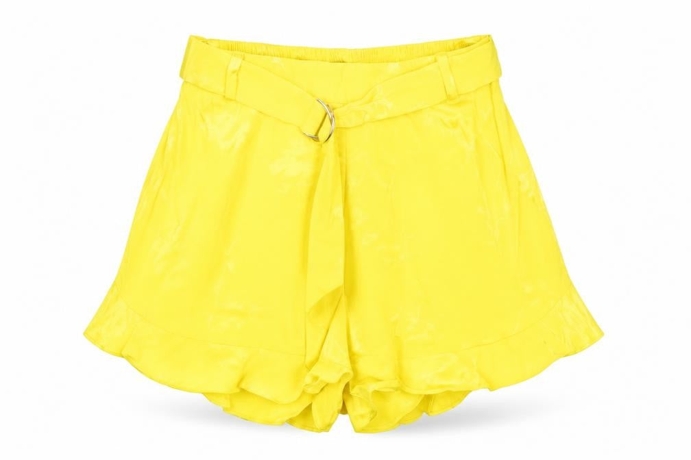 River Island Womens Yellow Viscose Bermuda Shorts Size 8 Regular Pull On