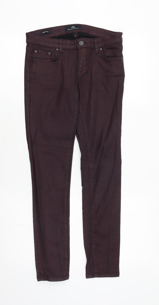 LTB Womens Red Cotton Skinny Jeans Size 27 in Slim Zip